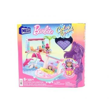 Set de constructie Mega Barbie Color Reveal Adventure, +5ani, Multicolor
