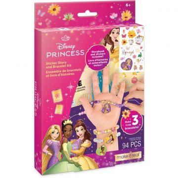 Set de creat bratari si autocolante, Make It Real, Disney Princess
