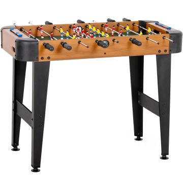 SPORTNOW Baby-foot 92 cm, 22 jucători, 2 mingi, contoare manuale, mânere antiderapante, maro | Aosom Romania