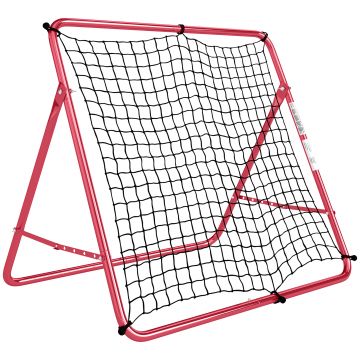 SPORTNOW Plasă de respingere pentru fotbal portabilă, 5 unghiuri reglabile în oțel și nylon cu dublu strat, 103x72x89cm, Roșu | Aosom Romania