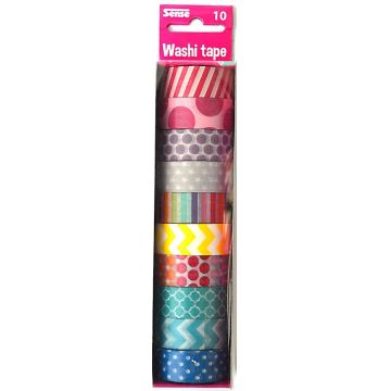 Banda adeziva decorativa Sense - Washi Tape, 10 buc. sortiment