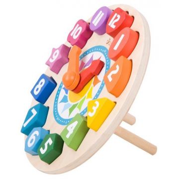 Ceas educativ din lemn pentru copii Classic World - cu sortator