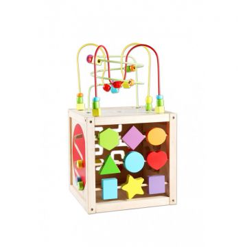Cub didactic din lemn pentru copii Clasic World