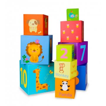 Cuburi din carton de stivuit Classic World