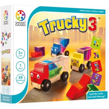 Joc de logică pentru copii Smart Games Preschool Wood - Camioane