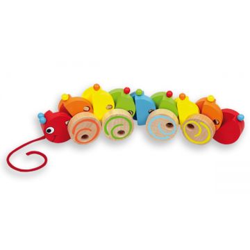 Jucarie de tras din lemn Andreu toys - Omida