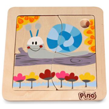 Mini puzzle Pino de 4 piese - Melc