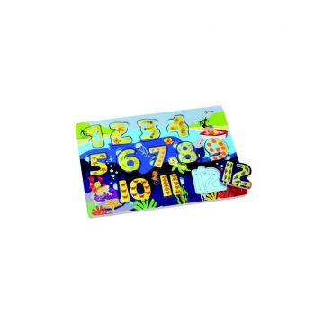 Puzzel subacvatic din lemn cu numere Classic World
