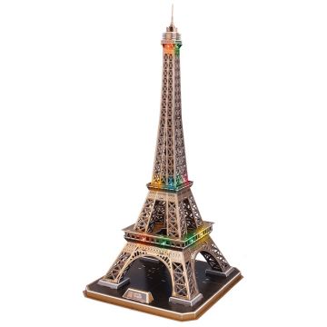 Puzzle 3D Cubic Fun de 82 piese si lumini LED - Eiffel Tower