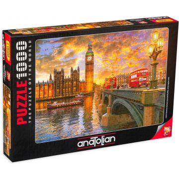Puzzle Anatolian din 1000 de piese - Apus de soare in Westminsterul, Dominic Davison