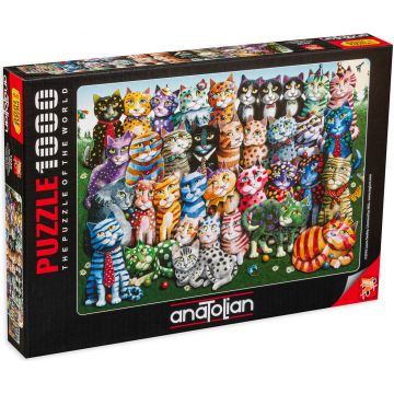 Puzzle Anatolian din 1000 de piese - Unirea pisicilor, Laura Forte