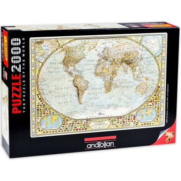 Puzzle Anatolian din 2000 de piese – Harta lumii, Jay Simons