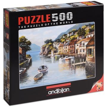 Puzzle Anatolian din 500 de piese - Case pe malul raului, Sung Kim