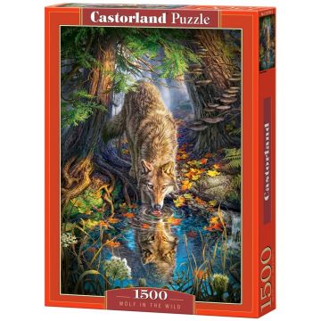 Puzzle Castorland din 1500 de piese - Lup in salbaticie