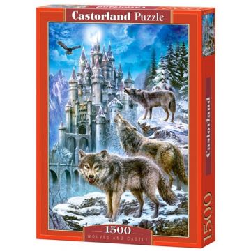 Puzzle Castorland din 1500 de piese - Lupii noaptea