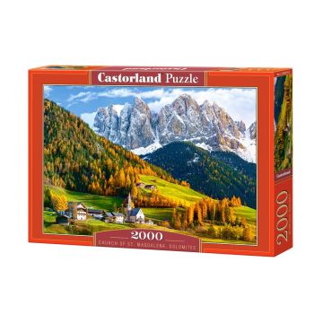 Puzzle Castorland din 2000 de piese - Biserica Sfanta Magdalena in Dolomiti