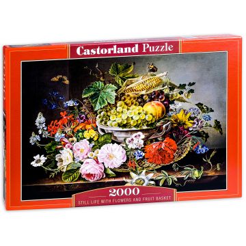Puzzle Castorland din 2000 de piese - Natura statica ciu fructe si flori