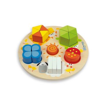 Puzzle din lemn  Andreu toys - Cifre, forme si culori