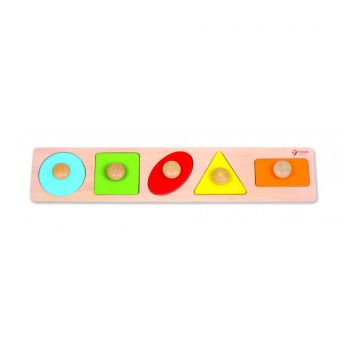 Puzzle din lemn cu figuri geometrice pentru bebelusi  Classic World