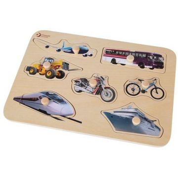 Puzzle din lemn pentru copii Classic World - Puzzle cu vehicule