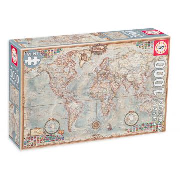 Puzzle Educa din 1000 de mini piese - Harta politica a lumii, miniatura