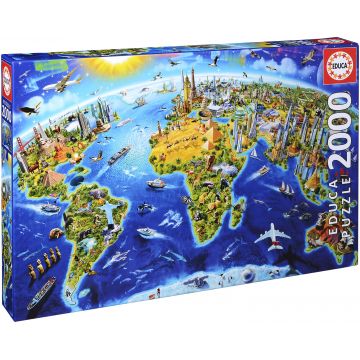 Puzzle Educa din 2000 de piese - Atractii mondiale