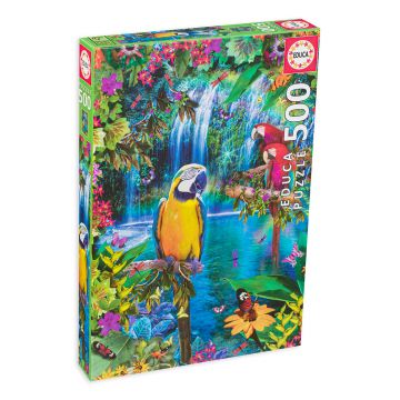 Puzzle Educa din 500 de piese - Pasari tropicale