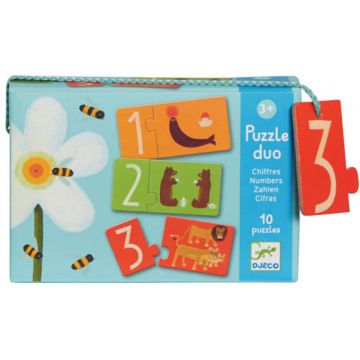 Puzzle educativ Djeco Duo din 20 de piese - Cifre