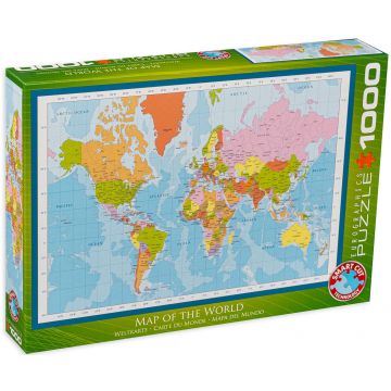 Puzzle Eurographics din 1000 de piese - Harta moderna a lumii