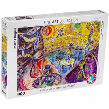Puzzle Eurographics din 1000 de piese - La circ, Mark Chagall