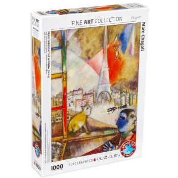 Puzzle Eurographics din 1000 de piese - Paris de la fereastra, Mark Chagall
