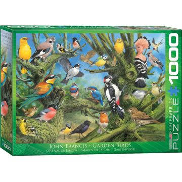 Puzzle Eurographics din 1000 de piese - Pasari in gradina, John Francis