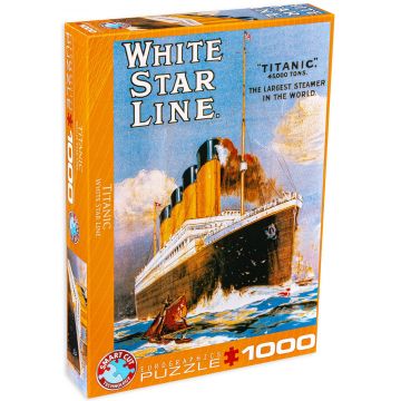 Puzzle Eurographics din 1000 de piese - Poster cu Titanic, White Star Line