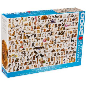 Puzzle Eurographics din 2000 de piese - Lumea cateilor