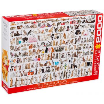 Puzzle Eurographics din 2000 de piese - Lumea pisicilor