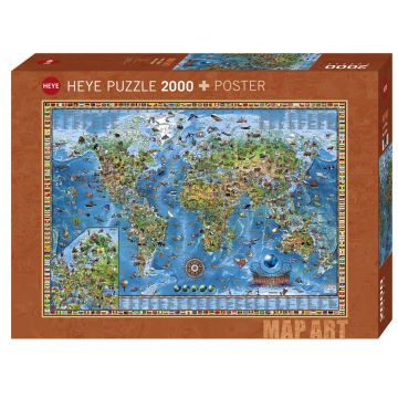 Puzzle Heye din 2000 de piese - Lumea uimitoare