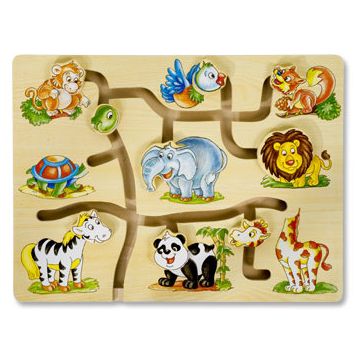Puzzle-labirint din lemn Pino – Jungla