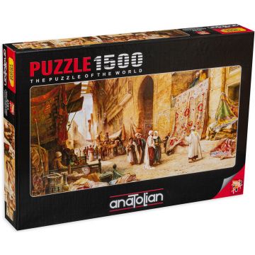 Puzzle panoramic Anatolian din 1500 de piese - Targul de covoare din Cairo, Charles Roberson