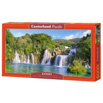 Puzzle panoramic Castorland din 4000 de piese - Cascade in Krka, Croatia