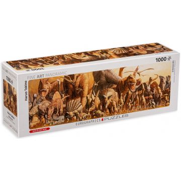 Puzzle panoramic Eurographics din 1000 de piese - Dinozauri, Haruo Takino