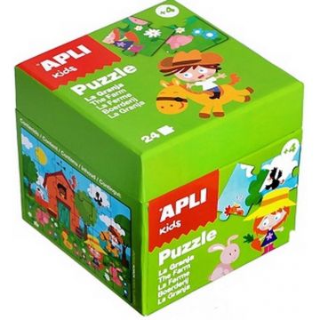 Puzzle pentru copii APLI Kids, de 24 piese, Ferma