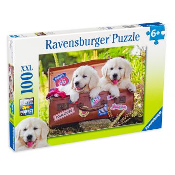 Puzzle Ravensburger din 100 XXL de piese - Catelusi calatori
