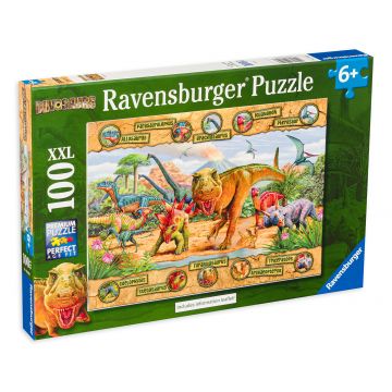 Puzzle Ravensburger din 100 XXL de piese - Dinozauri