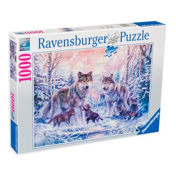 Puzzle Ravensburger din 1000 de piese - Lupi arctici