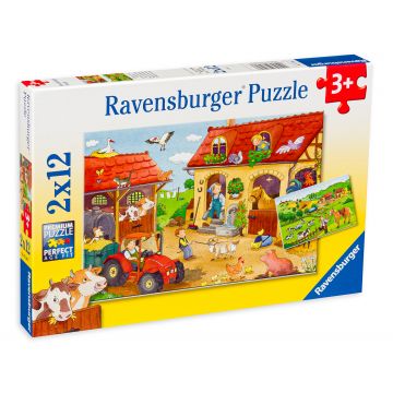 Puzzle Ravensburger din 2 x 12 de piese - Ferma