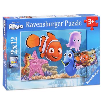 Puzzle Ravensburger din 2 x 12 de piese - Nemo si prietenii