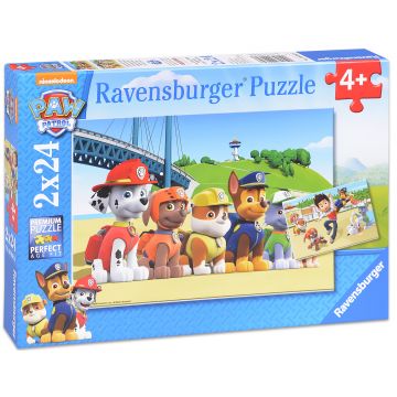 Puzzle Ravensburger din 2 x 24 de piese - Catelusii eroi, Paw Patrol