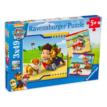Puzzle Ravensburger din 3 x 49 de piese - Eroi in uniforme, Paw Patrol