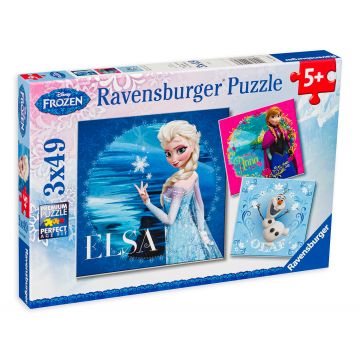 Puzzle Ravensburger din 3 x 49 de piese - Regatul de gheata