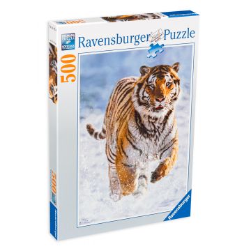 Puzzle Ravensburger din 500 de piese - Tigru in zapada